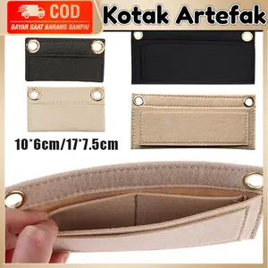 Dalaman Tas Felt Organizer Insert Bag Penjaga Bentuk Tas Clutch Insert Card Holder Trifold Wallet Organizer Ringan Praktis Cocok Untuk Dompet Tas