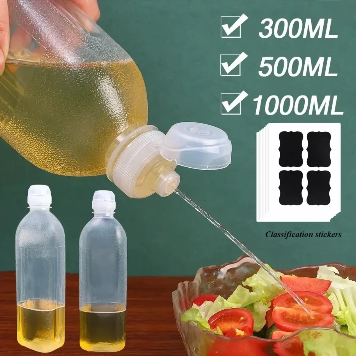 Botol Perasa Picit, Tahan Lama dan Mudah, Botol Kawalan Minyak Menjerit, Rintangan Minyak, Sesuai untuk Sos Berbilang Fungsi Soya, Alat Dapur