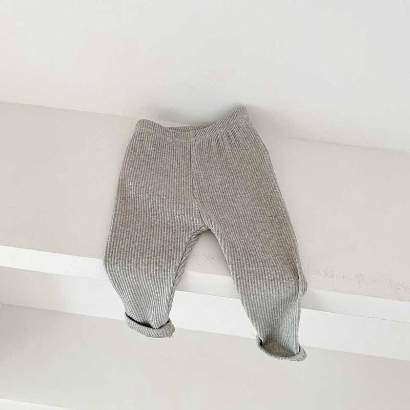 Product Introduction of Children's base pants for autumn and winter, Korean style, with fleece, long pants for boys and girls, 0-2 years old, striped, ins 6