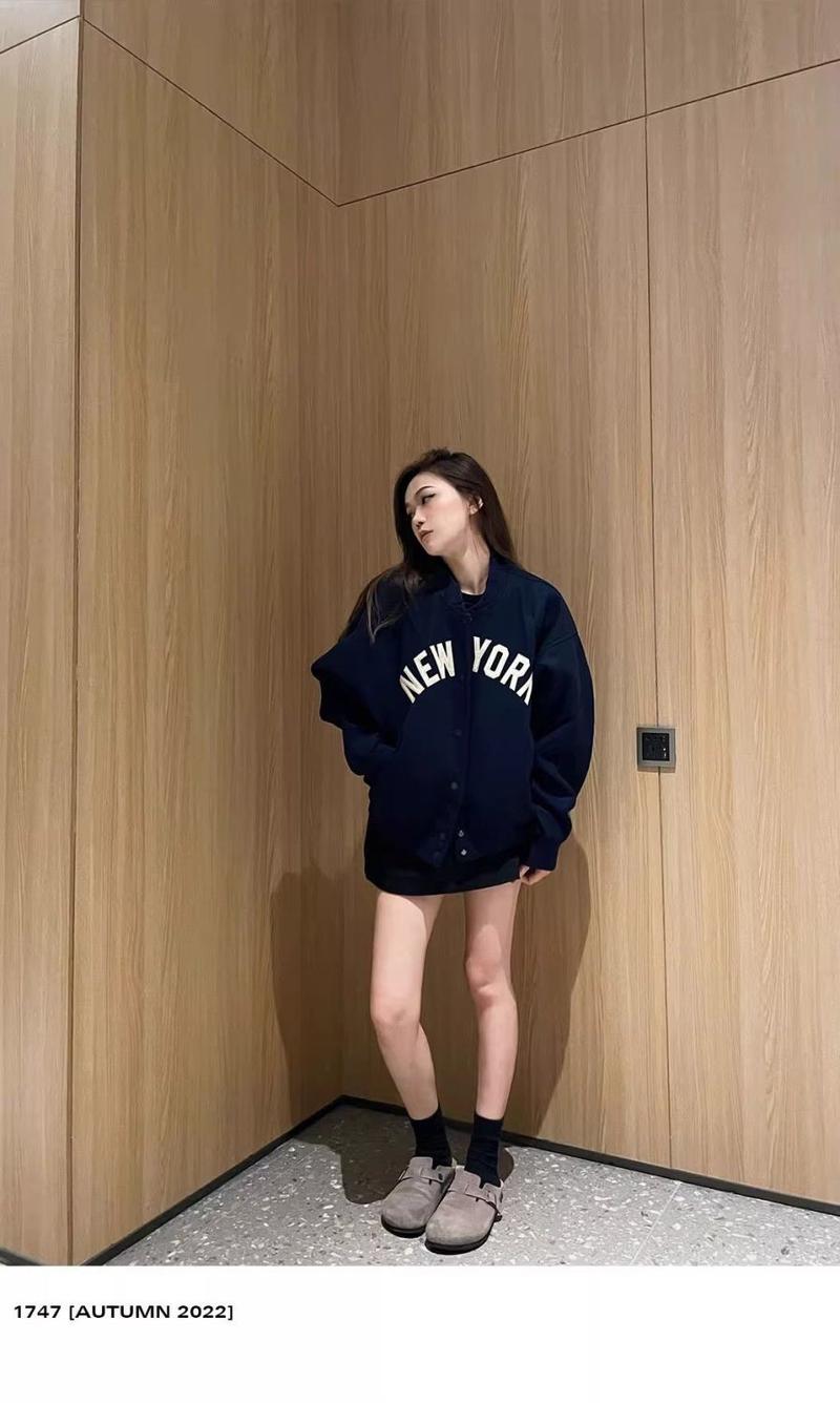 Product Introduction of Menswear Jacket Trendy Spring and Autumn New Basic Short [NewYork] Printed Jacket Men & Women Trendy Baseball Jacket Cotton and Thickening 7