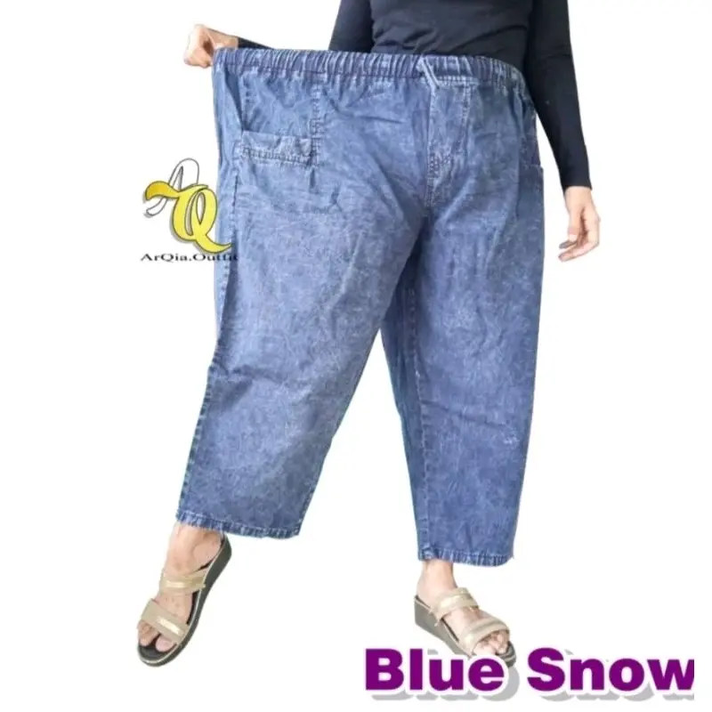 BIG SIZE Celana Baggy Pants BAMBE Jeans (Bb 45-85kg) Denim Melar Casual 2