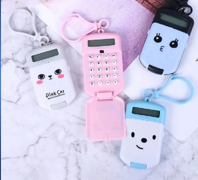 KALKULATOR SAKU MINI DENGAN GANTUNGAN KUNCI MOTIF LUCU 3