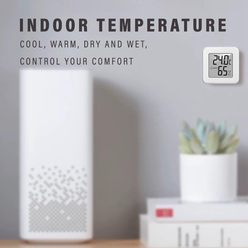 Mini LCD Digital Thermometer, Battery Powered Temperature & Humidity Monitor, Household Appliance Parts for Indoor/Lawn/Garden 1