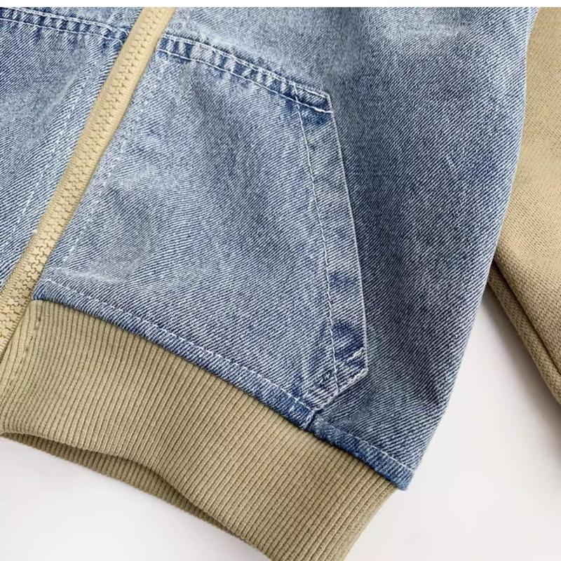 Áo Khoác Denim, Cho Bé Trai, Mùa Xuân Và Mùa Thu, Phong Cách Hàn Quốc, Áo Sơ Mi Có Khóa Kéo Có Mũ Trẻ Em, Áo Thường Ngày Bộ Sưu Tập 19000 Người, Thiết Kế Xếp Ly Cho Trẻ Em, Đẹp Trai Và Sành Điệu, Hàng Mới Về, 2025 6