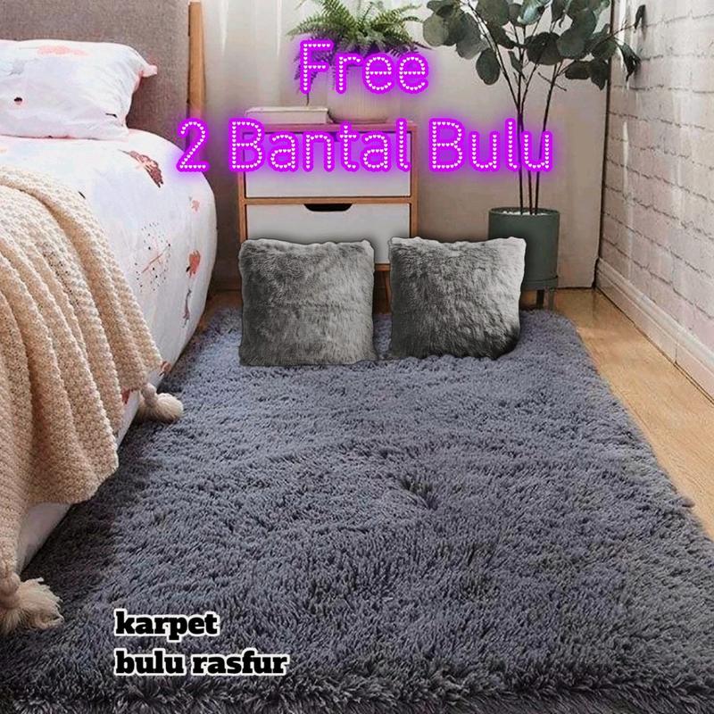kasur Karpet Bulu rasfur Free 2 bantal Dalam Ruangan uk 160 x 100 ...