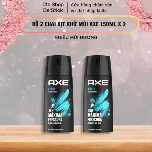 Bộ 2 Chai xịt khử mùi Axe 150ml x 2 nhiều mùi hương