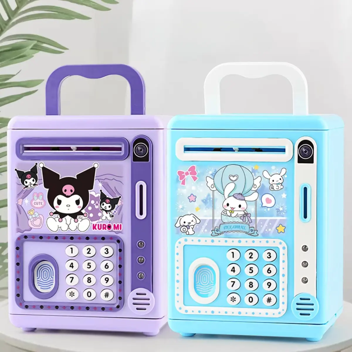Children's Password Box Money Bank Cartoon Cute Girl Automatic Roll Up Money Bank