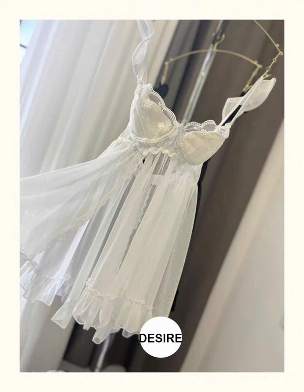 Váy ngủ ren cao cấp có gọng và mút ngực chất mềm mịn kèm quần DESIRE VN-1949 3