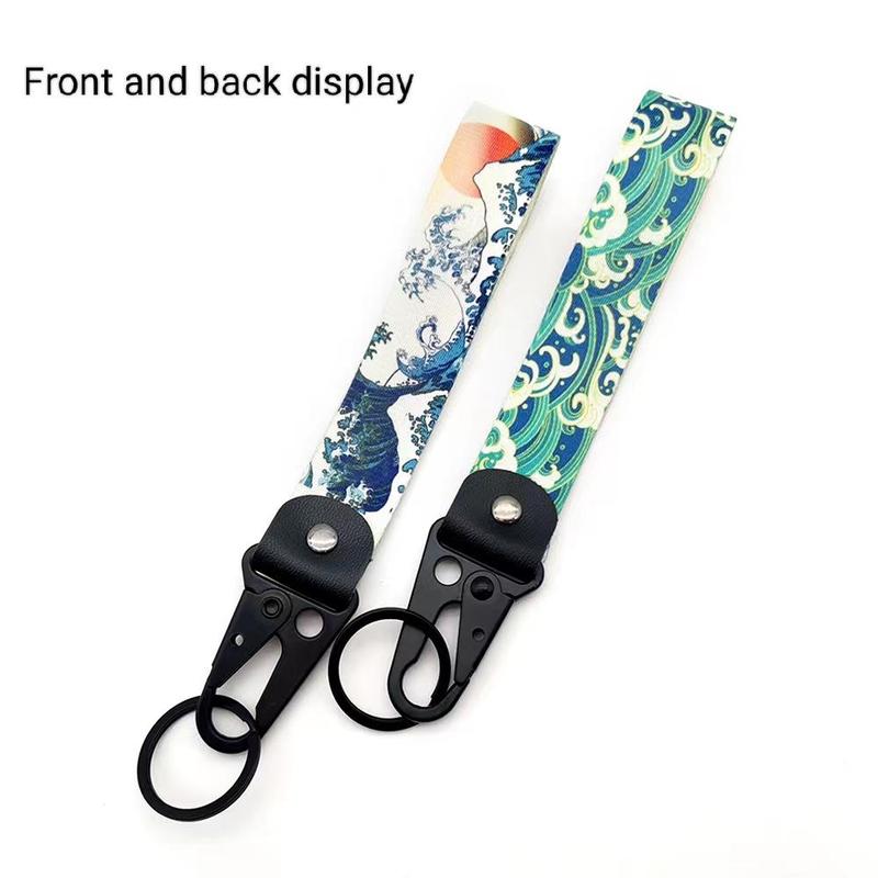 Car Keychain, Cartoon Wave Pattern Vehicle Decorative Keychain, Car Interior Decoration Accessories 5