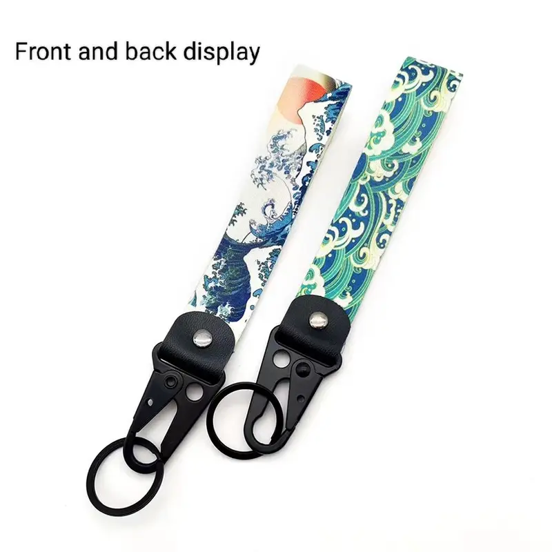 Car Keychain, Cartoon Wave Pattern Vehicle Decorative Keychain, Car Interior Decoration Accessories 4