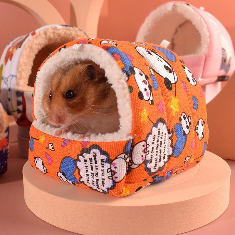 Hamster cotton nest small pet thick winter house semi-enclosed warming bed golden silk bear sleeping bag guinea pig nest 3