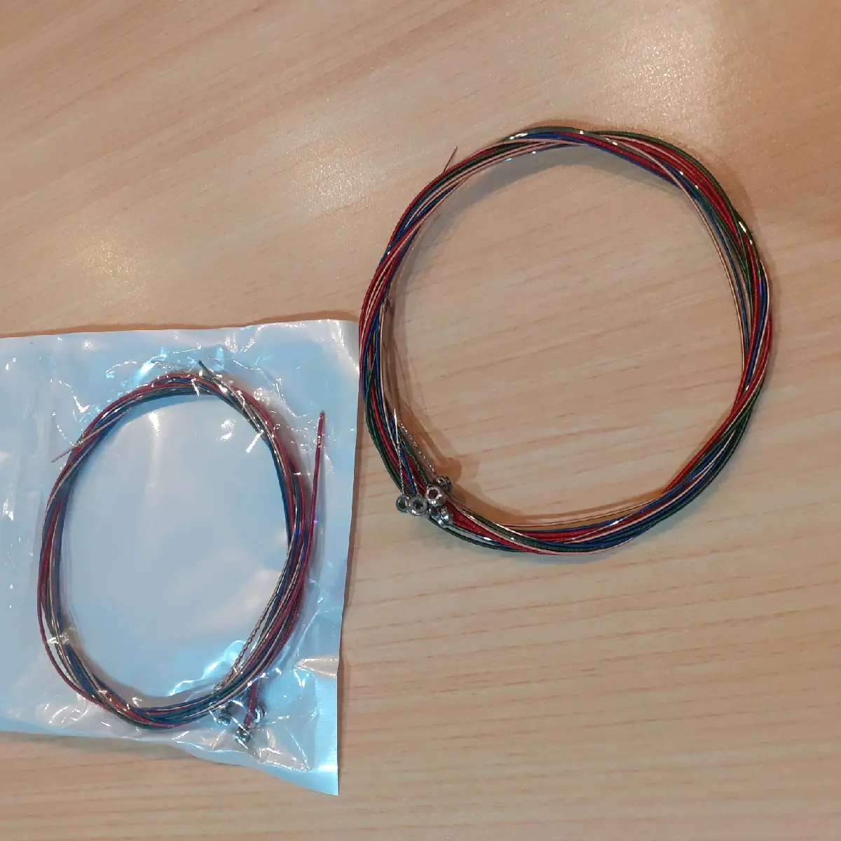 Senar gitar akustik warna pelangi string rainbow unpacking 1 set.