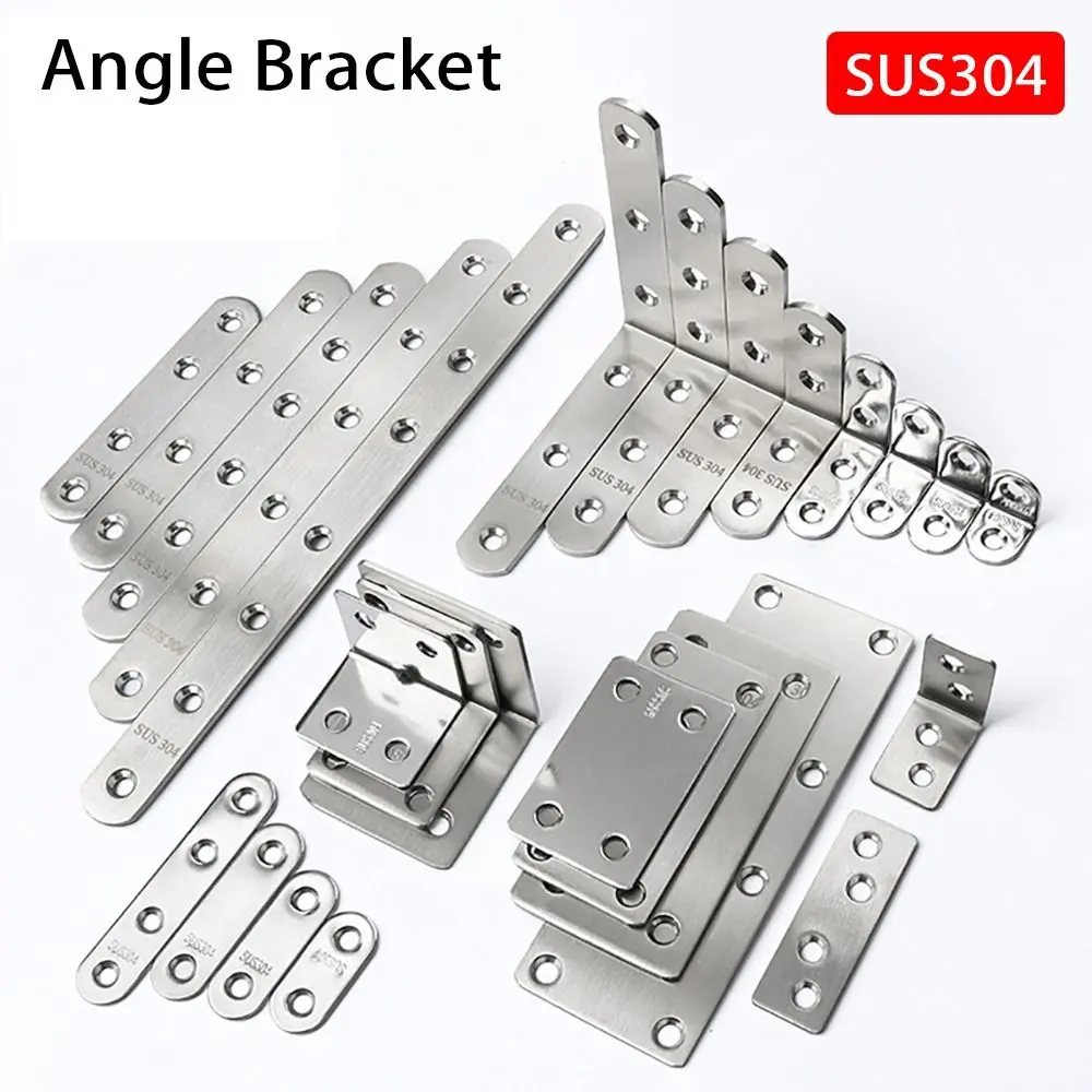 1Pcs Durable Cabinet Screens Wall Angle Bracket SUS304 Stainless Steel 90 Degree Right Angle Corner Brace Joint Furniture Fastener L Shape Shelf Support Bracket