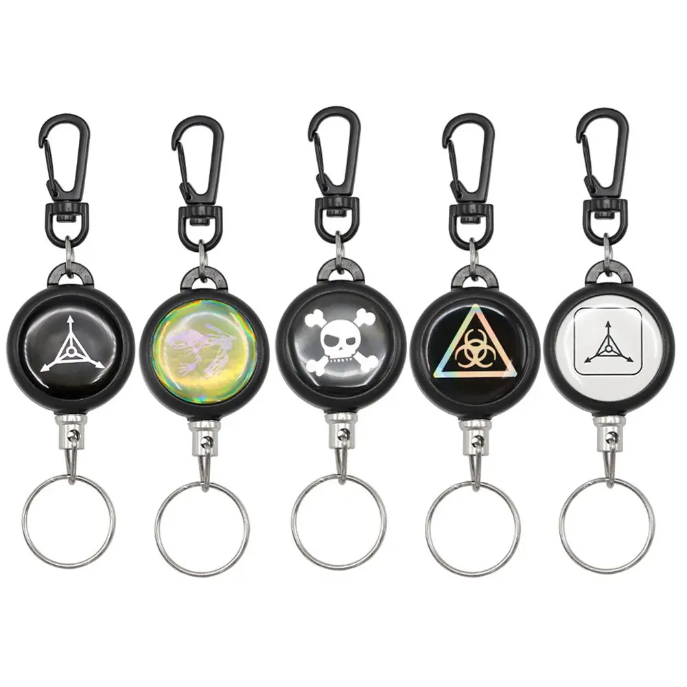 keychain key chain holder keyring key ring retract pull belt rope cord reel recoil badge lanyard clip multitool multi tool