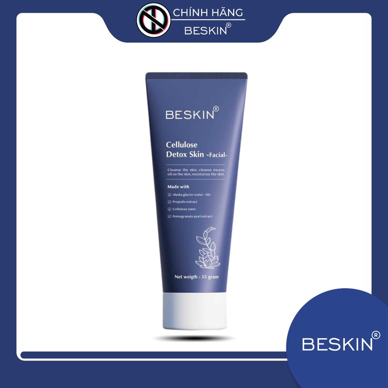 TẨY TẾ BÀO CHẾT CƠ HỌC CHO DA MẶT "CELLULOSE DETOX SKIN" - Thương Hiệu: Beskin - Trọng Lượng: 25g, 55g Nữ Skincare Women Cho Bé Làm Đẹp Da Tea