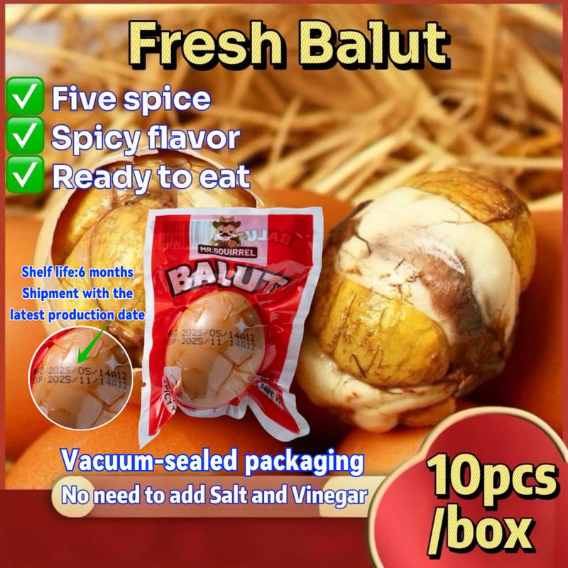 Mr Squirrel Balut 10pcs/Box 2 Flavors Ready to Eat Balot Five-Spice ...