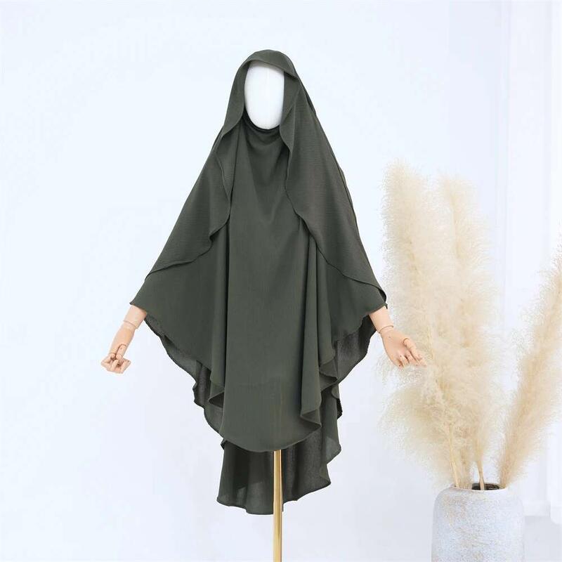 Product Introduction of Ramadan Solid Khimar Abaya Dubai Niqab Turkey Arabic Muslim Hijab Islam Prayer Clothes For Women Djellaba Turban Musulmans Femme 18