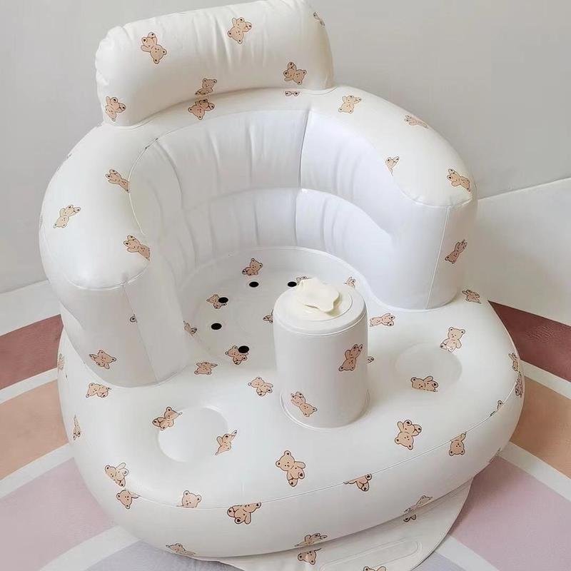 Cute Cartoon Bear Pattern Baby Chair, Baby Learning Seat, Soft Cushion Cozy Baby Chair for Newborns, Leaning Chair Infant & Toddler Furniture, Summer Gift, Girls Birthday Gift, High Chair, Girls Birthday Gift, Teddy Chairs Sets for Girl 6