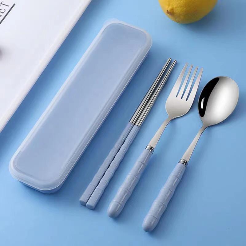 Bộ Đồ Ăn Cầm Tay Bộ Đũa, Thìa, Nĩa, Chất Liệu Thép Không Gỉ, Thích Hợp Cho Học Sinh Và Người Lớn, Lý Tưởng Cho Du Lịch, Căng Thẳng, Sử Dụng Tại Nhà 0