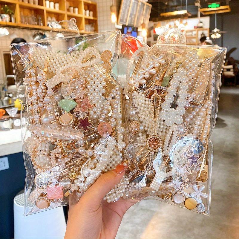 Bộ Kẹp Tóc Ngọc Trai Kiểu Pháp, 10 Chiếc, Nơ Thanh Lịch Và Kẹp Mỏ Vịt, Dành Cho Phụ Nữ Và Trẻ Em Gái