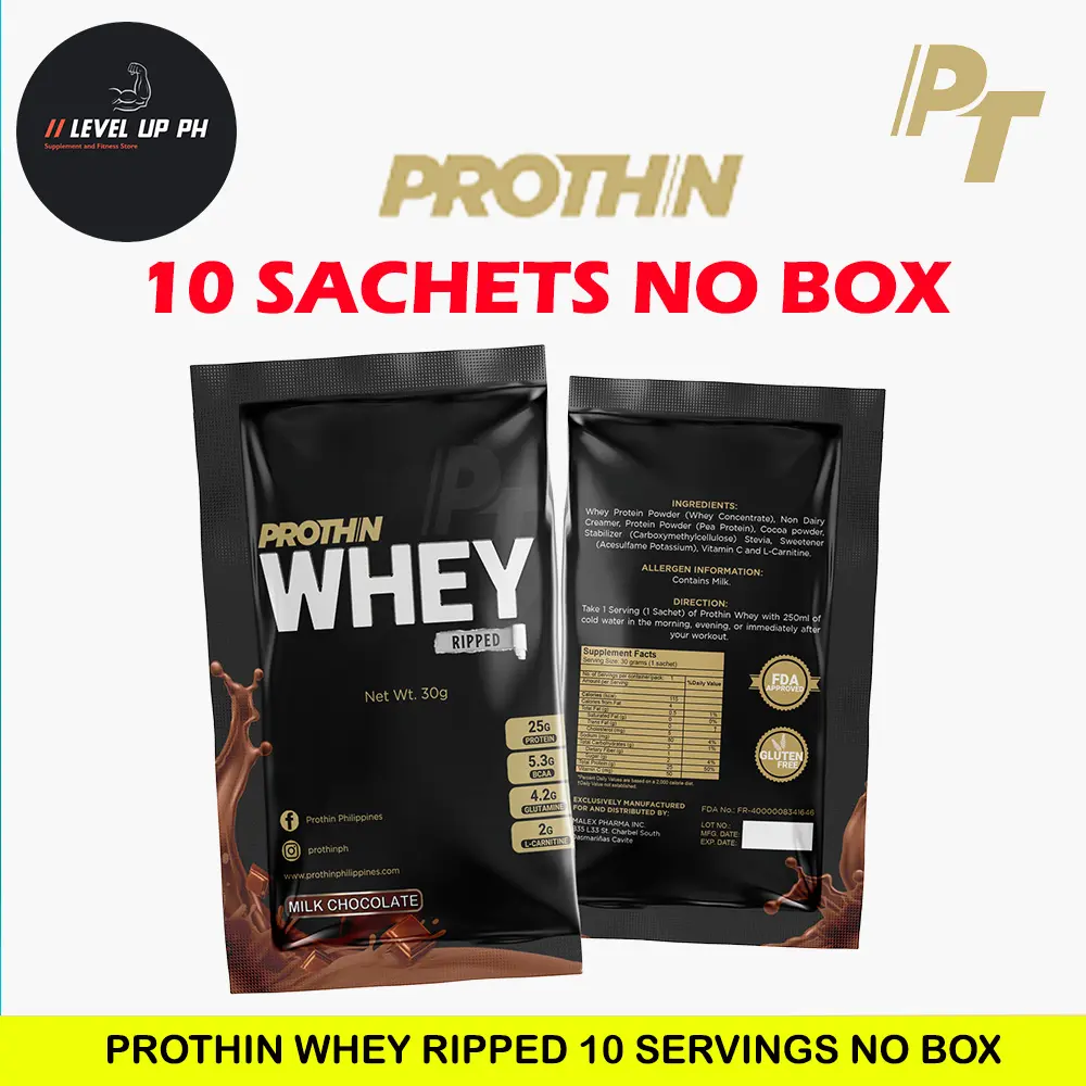 Prothin Whey Ripped Whey Protein Powder 10 Sachets NO BOX