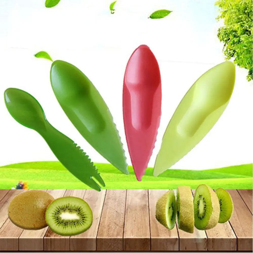 New 2 In 1 Many Colors Kiwi Spoon Fruit Utensils Plastic Thicken And Increase