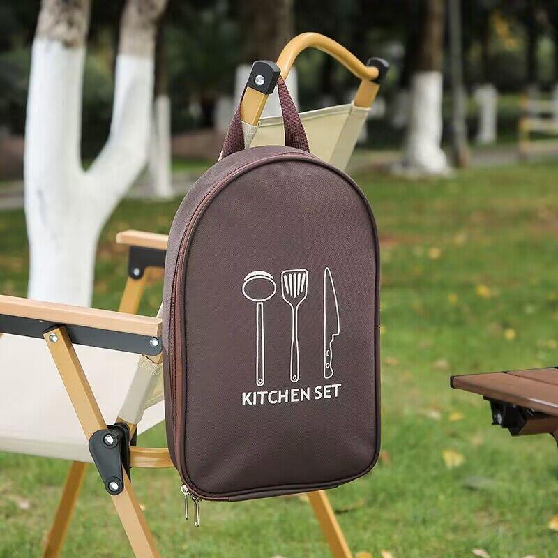 Outdoor Camping Portable Cookware Storage Bag, 1 Count Large Capacity Cooking Utensil Organizer, Kitchen Organizer without Cooking Utensil for Outdoor Travel BBQ 0