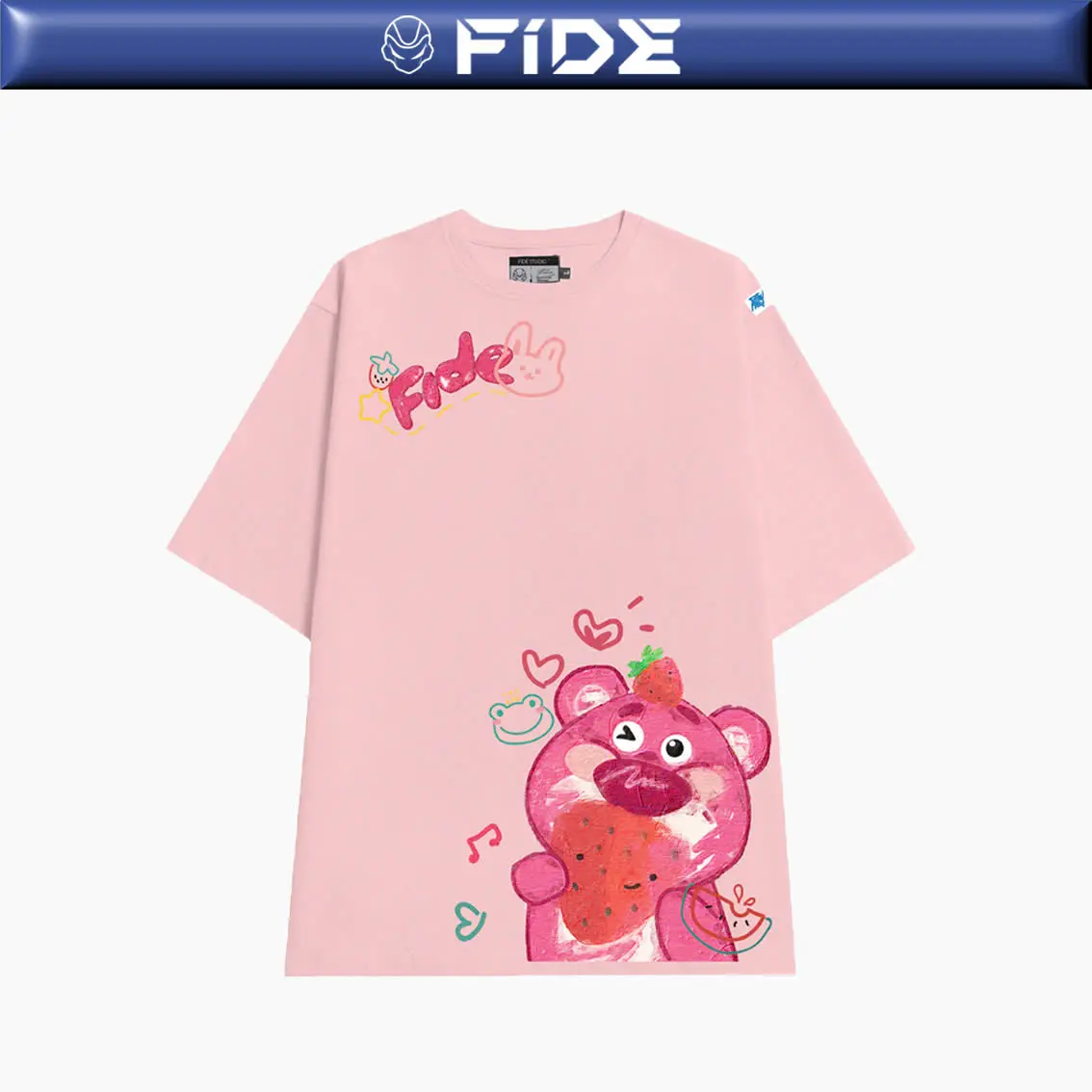 Áo thun  FIDE phông unisex nam nữ form rộng ulzzang GẤU LOTSO 32 Top Cổ Tròn