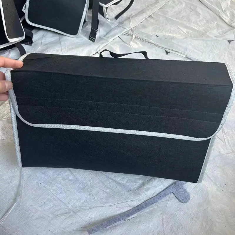 Anti Slip Compartment Boot Storage Organizer Tools Car Storage Bag Car Trunk Organizer Soft Felt Storage Box Car Accessor 6