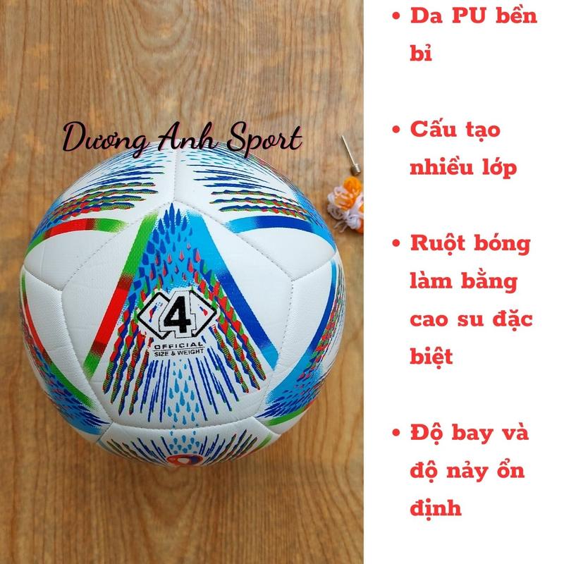 Bóng Đá Da May PUV WC 2022 Trẻ em (Tặng Kim Bơm Và Lưới) Nam Tròn 5