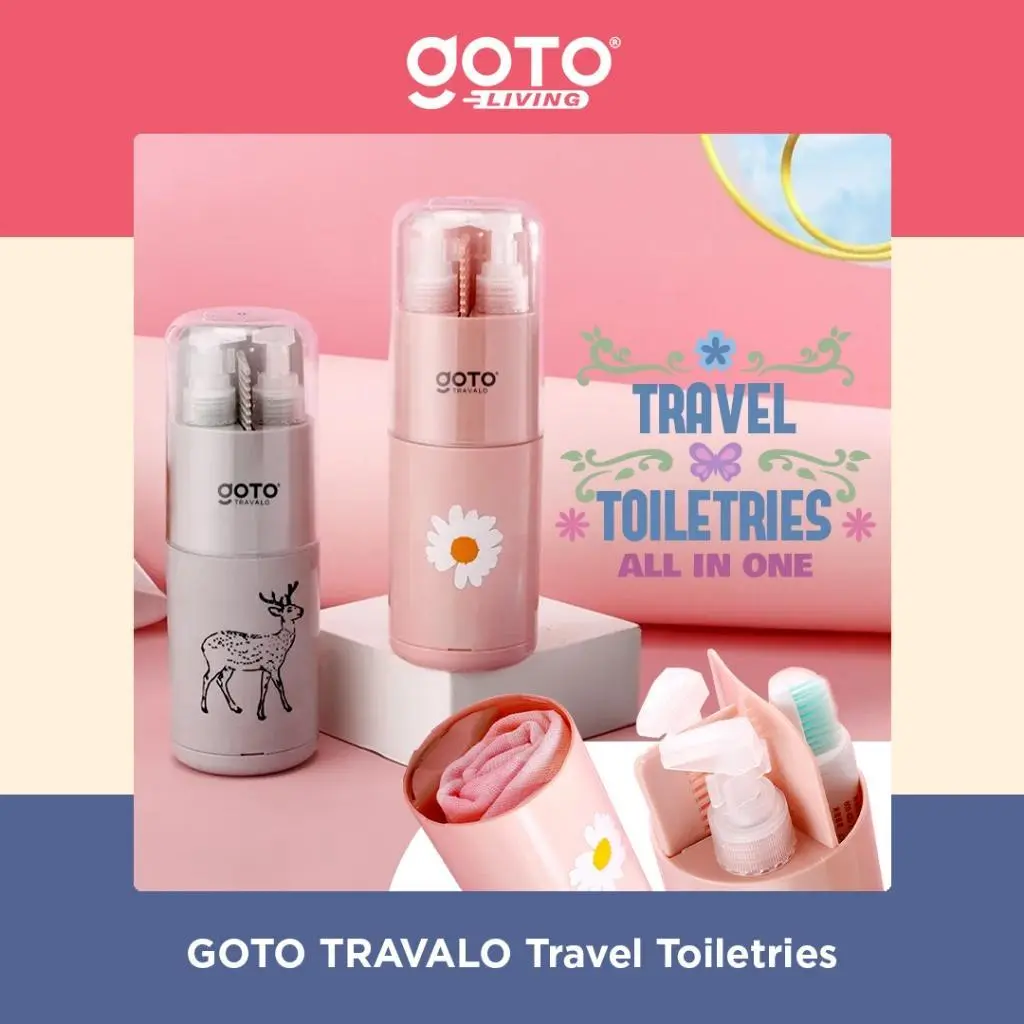 (Promo Special) Goto [COD] Travalo Travel Toiletries Kit Perlengkapan Alat Mandi Portable