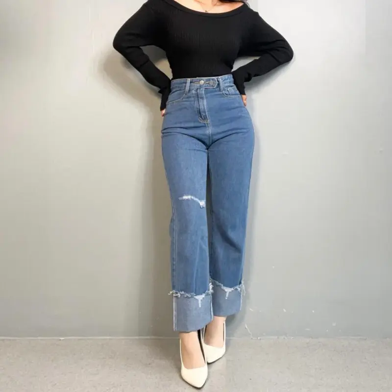 [LUXE.DLABEL] - 159 JEANS  | Celana Panjang Highwaist Wanita Jeans Wanita Polos Ripped Jeans Highwaist Wanita Skinny Jeans Highwaist Baggy Wideleg Jean 4