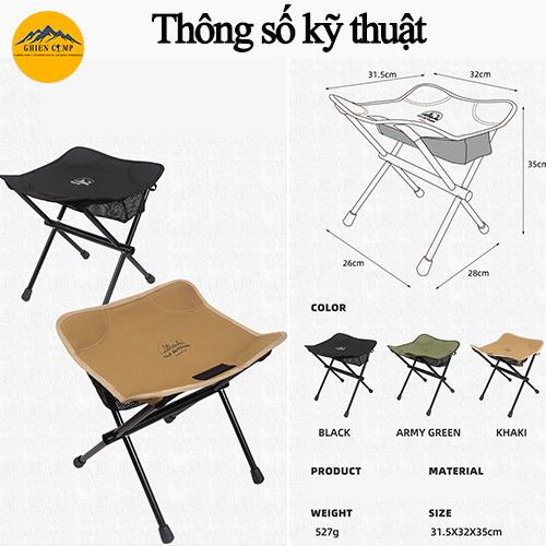 Ghế Gấp Gọn Khung Nhôm Hợp Kim 7075 Vải Oxford 600D Chịu Tải Trọng Cao 100KG Dùng Cắm Trại Dã Ngoại Câu Cá 7