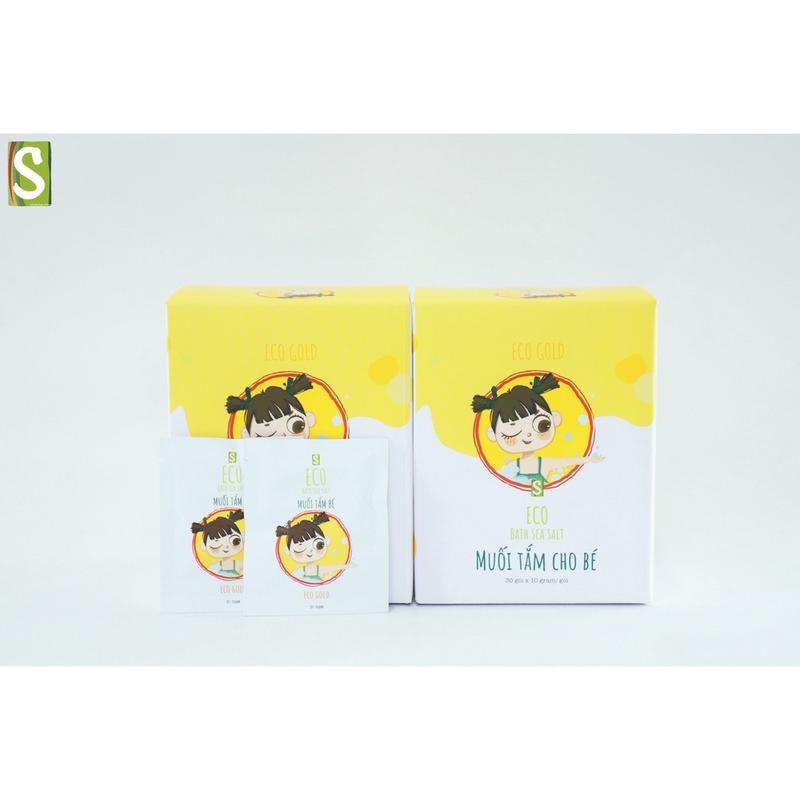 Hộp 30 Gói Muối Tắm Bé Eco Muối Tắm Bé Eco Gold 10g Muối Tăm Bé Sinh Dược HTX Sinh Dược -SD46