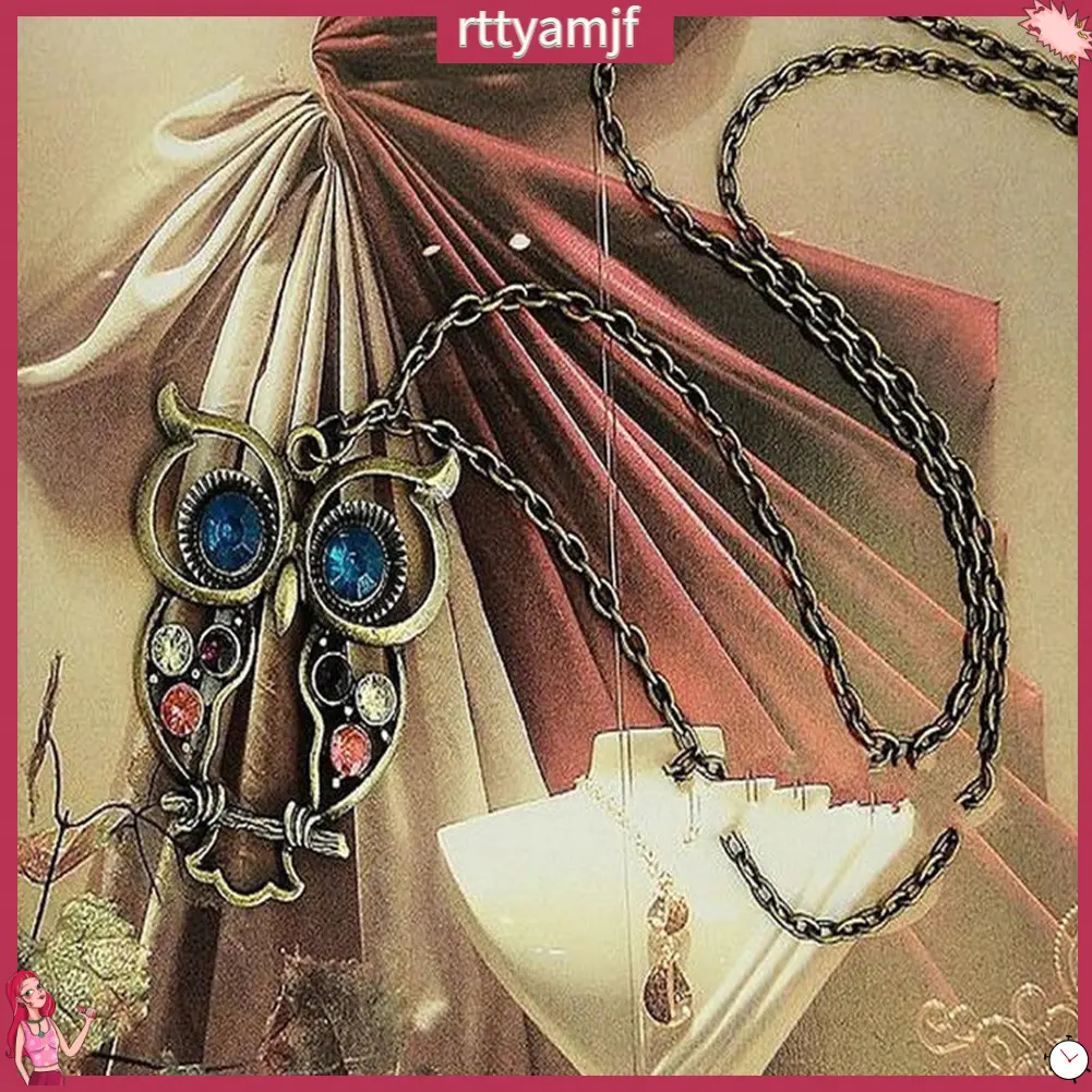 rttyamjf- Women\'s Fashion Sweater Chain Cute Owl Animal Pendant Necklace Jewelry Gift