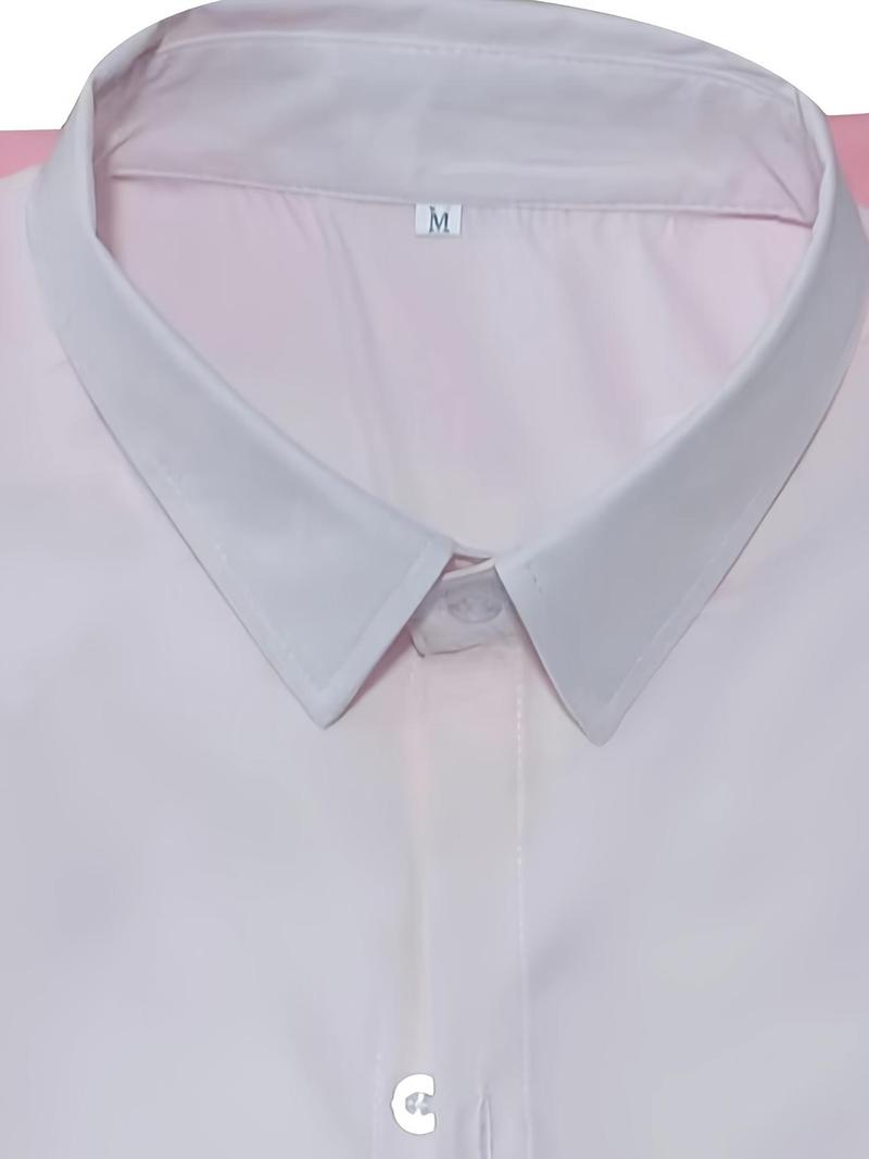 Product Introduction of Plus Size Men's Ombre Print Short Sleeve Shirt, Casual Fashion Necklace Decor Button Up Top for Summer, Men's Clothes for Daily Wear 3