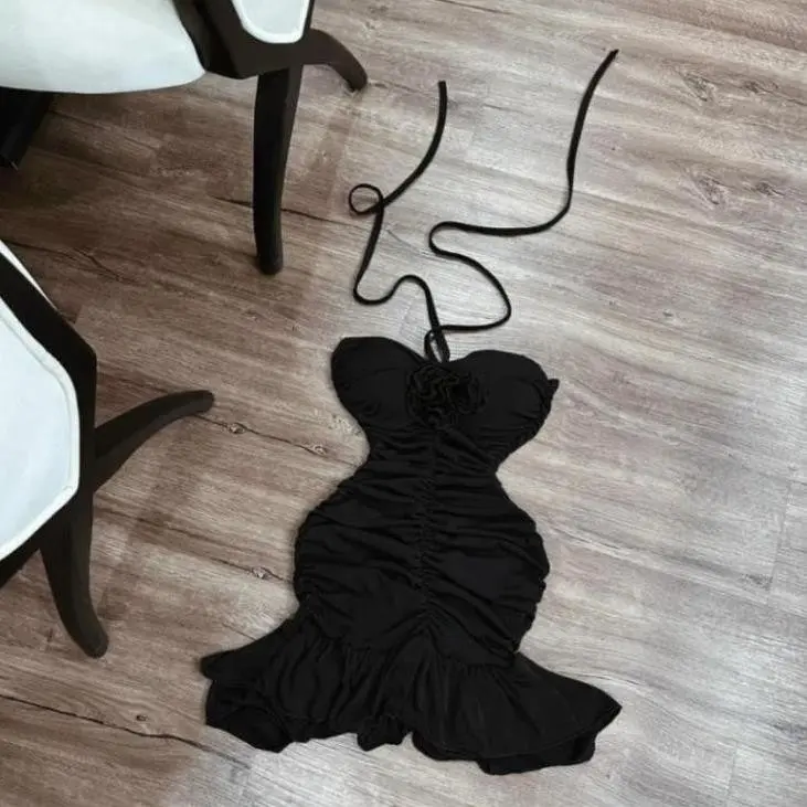 Đầm Body Nữ 2 Dây Nhỏ Chéo Nhúm Eo Ôm Hack Dáng, Váy Nữ Dáng Ngắn Đi Tiệc Đi Chơi Sexy D127 Nines 4