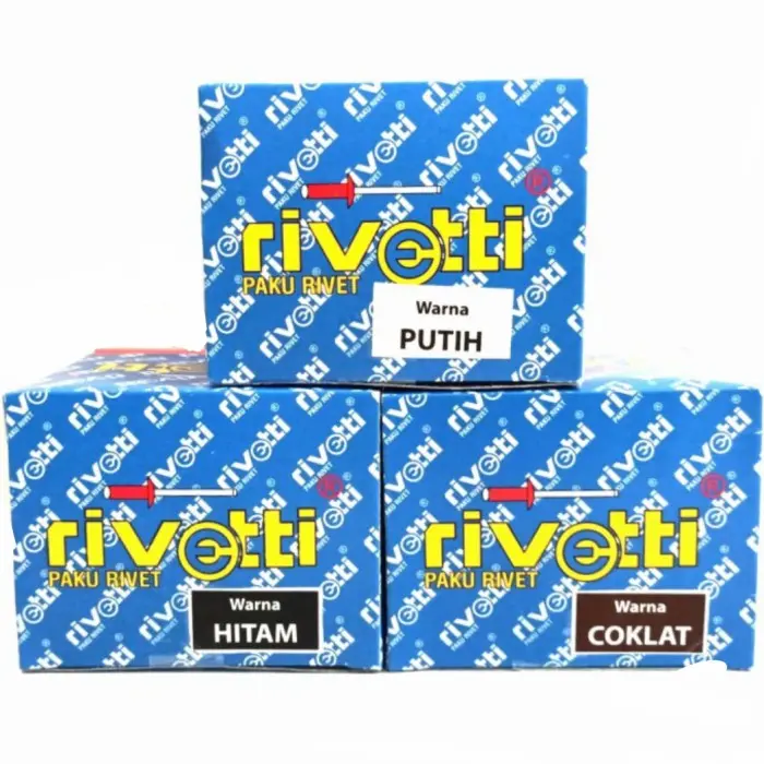 BEST SALE PAKU RIVET RIVETTI 435 WARNA HITAM/PUTIH/COKLAT SIZE 3.2MM X 9.5MM