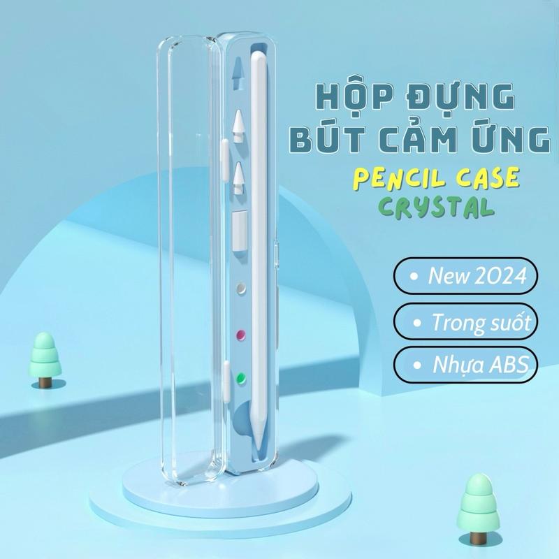 Hộp đựng bút cảm ứng trong suốt, Stylus Pencil Case Crystal, lõi chống sốc nhiều màu pastel, chất liệu vỏ ABS cao cấp Phụ Kiện