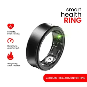 (STOK READY) Smart Health Ring – Cincin Pintar Pemantau Kesehatan 24 Jam - Black, 7 [ inner 17.3 mm] (TERLARIS)