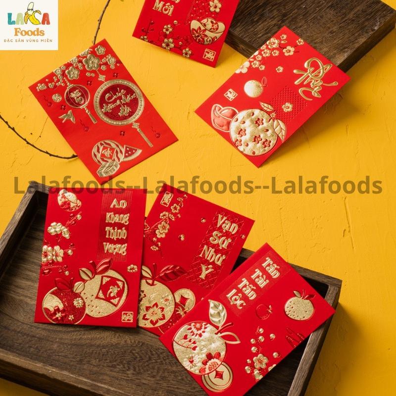 Product Introduction of ￼Combo 30 cái bao lì xì mini 8x11 giấy nhung đỏ truyền thống in nổi mix ngẫu nhiên 36