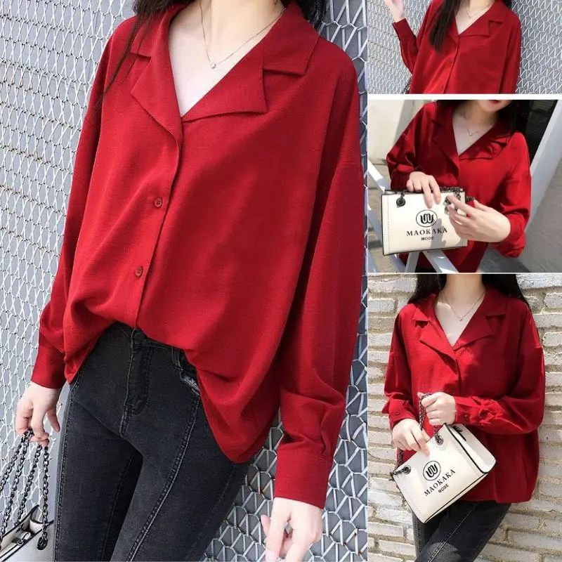Áo sơ mi unisex form rộng cặp đôi nam nữ đỏ giáng sinh MM01 MEMOTOP Menswear xxl thường 6