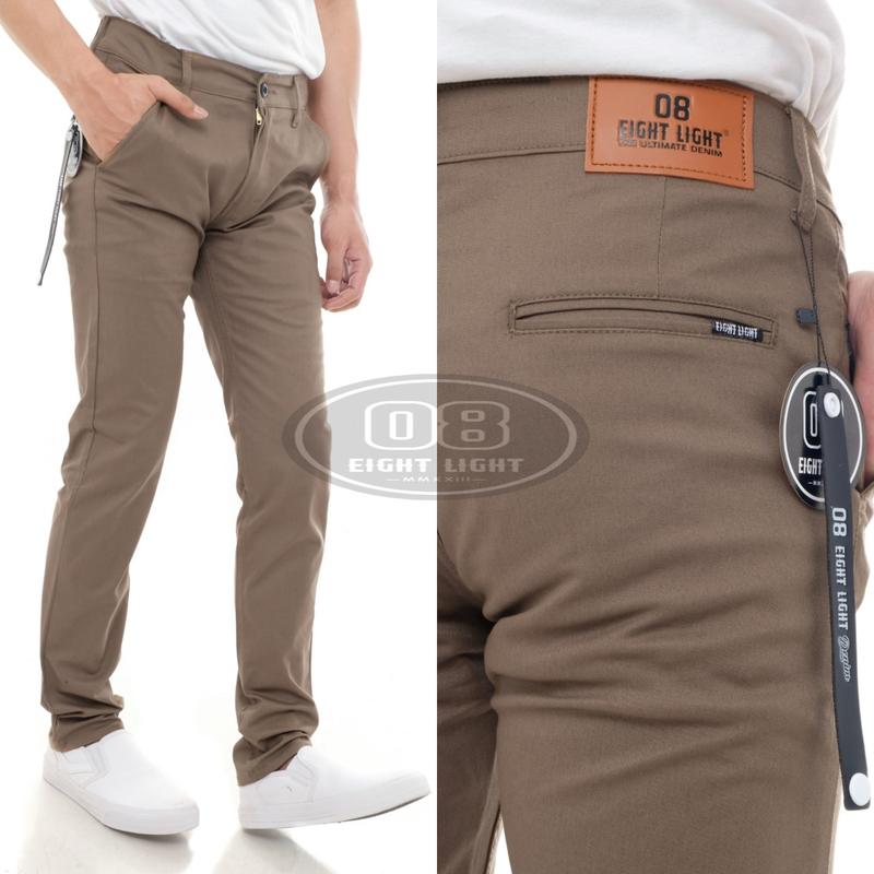 EIGHT LIGHT DENIM - Celana Chino Panjang Pria Slim Fit Pensil Streatch Premium New Cotton Scot Hight Twill 5