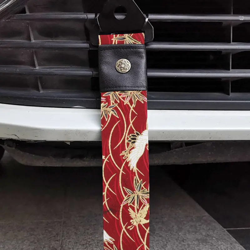 Tow Strap Car Modification Sports Koi Red For Ancient Japanese style Bumper Traction Rope Trailer Hook Fit for Decorative Belt