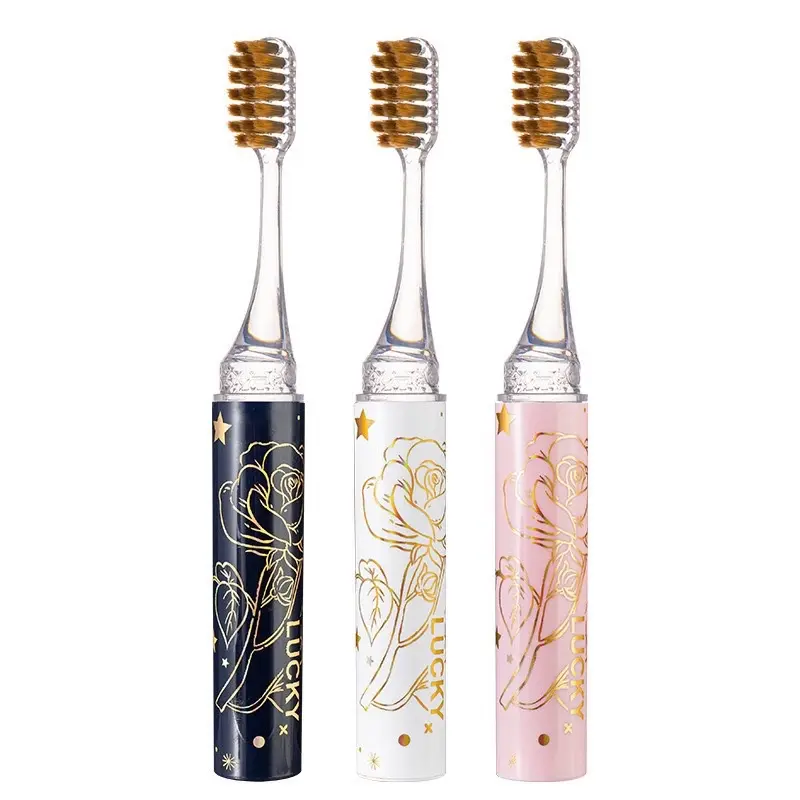 Set 3 Bàn Chải Đánh Răng Gấp Gọn Hoạ Tiết Hoa Bàn Chải Lông Mềm Gấp Gọn Mang Đi Du Lịch 1
