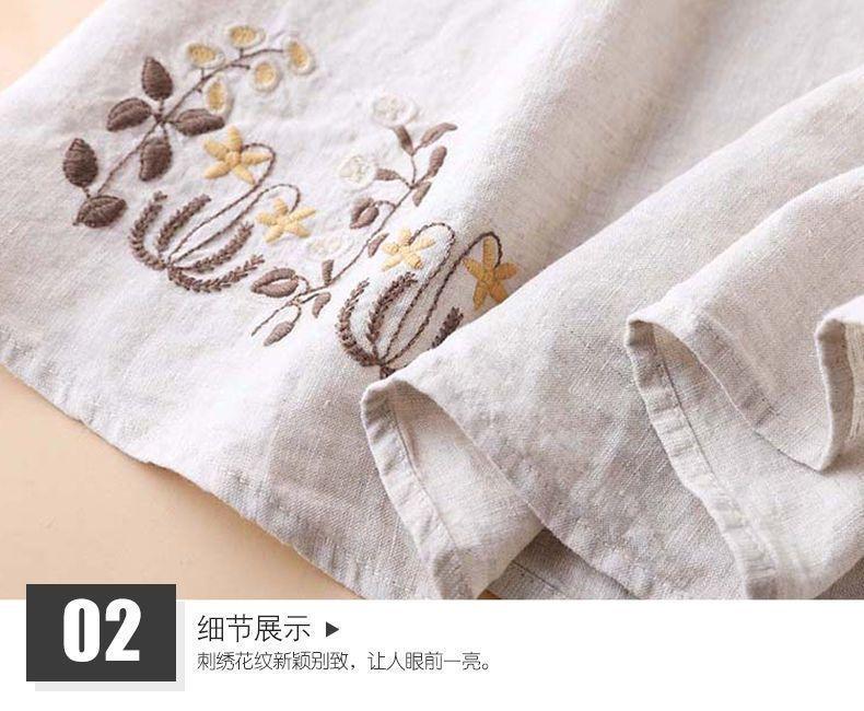 Product Introduction of Váy Thêu, Chất Liệu Cotton Và Vải Lanh, Kiểu Xếp Ly Váy xòe Cạp Cao Co Giãn Nửa Mỏng Và Dáng Rộng Rãi, Váy Chữ A Thường Ngày Nghệ Thuật, Phong Cách 2024 6
