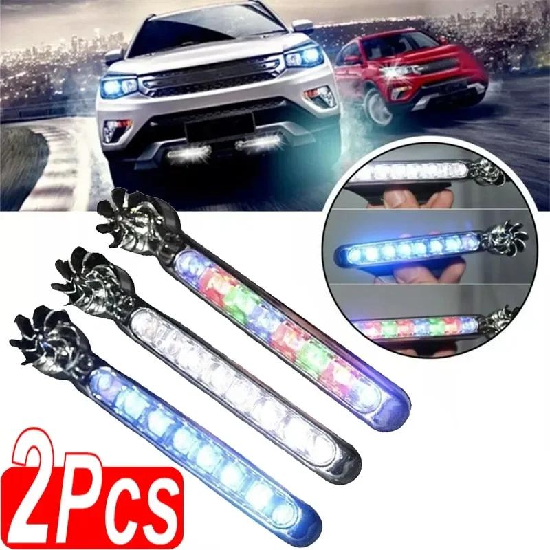 1-2pcs LED Wind Powered Car Daytime Running Light Auto Decorative Lamp with Rotating Fan No Need External Power Supply DRL Bulb 1