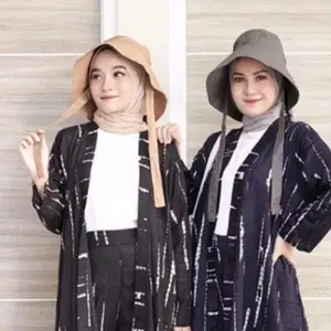 WIDE BUCKE HAT TOPI BERHIJAB KOREA PANTAI TALI PANJANG OUTDOOR REMAJA & DEWASA WANITA HIJAB Sd COD FREE ONGKIR
