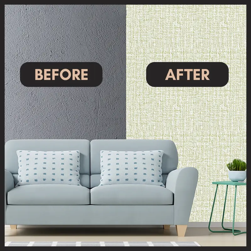 Wallpaper Linen Roll  ukuran 280 x 50 CM Sticker Dinding dekoratif aluminium 5