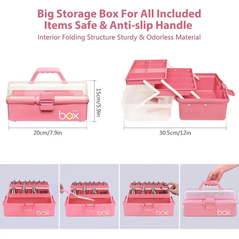 Cake Decorating Tool Set, 378pcs/set Cake Decorating Nozzle & Pastry Bag & Scraper & Other Accessories, Baking Tool Set for Beginners & Professionals, Best Friend Gifts 1